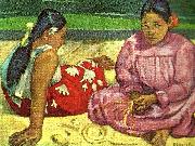 Paul Gauguin kvinnor pa stranden France oil painting artist